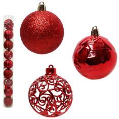 Imagem de Kit 27 Bolinhas De Natal Mista 6cm Enfeites Natalino - Rio Master, ver