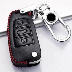 Imagem de NUIOsdz Porta-chaves em couro automotivo, adequado para Audi A1 A3 A4 A5 Q7 A6 C5 C6