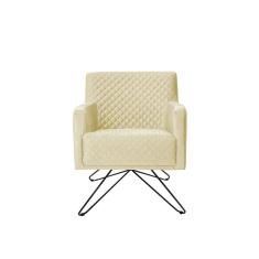 Imagem de Poltrona Decorativa Nagoya Base Orby Corano Bege - Gran Belo