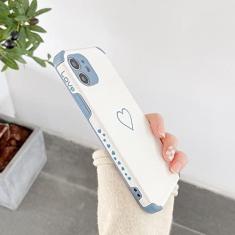 Imagem de Capa de telefone Soft Cortex Love Heart para iPhone 11 12 13 Pro Max XS Max X XR 7 8 6 6S Plus Mini SE 2020 Bumper Tampa Traseira, cinza, para iPhone 6Splus