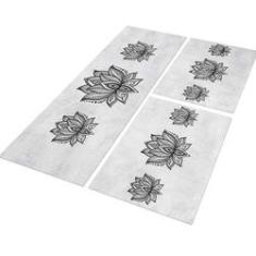 Imagem de Tapete Passadeira Cozinha Lotus CC 120x40 + 2 Capachos 60x40