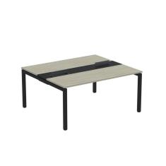 Imagem de Mesa Plataforma Dupla com Pé de Aço para Coworking 160X140/2P PDC16/14/2P Nogueira casblanca/Preto