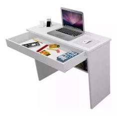 Imagem de Mesa Escrivaninha Notebook Office Com Gaveta Vitoria Branco - Romar