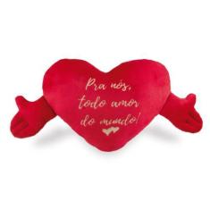 Imagem de Coração de Pelúcia Ultra-soft com Mãos Frases 75cm - Toybrink, Pra nós