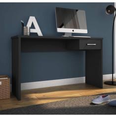 Imagem de Escrivaninha com Gaveta 127cm Gávea Espresso Móveis Preto Black