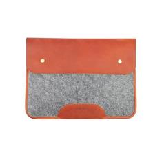 Imagem de Bolsa personalizada de couro fino e lã para MacBook Pro e Air, 16, 15, 14, 13,3 polegadas, capa MacBook