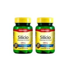 Imagem de Kit 2 Silício Vitaminas A C D E 100Mg 60 Cáps Maxinutri