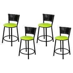 Imagem de Jogo 4 Banquetas Baixas Para Cozinha Hawai  Verde