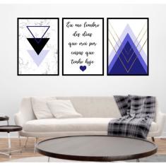 Imagem de Kit 3 Quadros Geométrico Eu Me Lembro  45x34cm