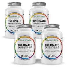 Imagem de 4x Treonato (Magnésio + Treonina) 600Mg 60 Caps Flora Nativa
