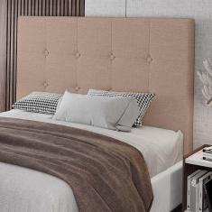 Imagem de Cabeceira Cama Box Casal King Size Luana 193cm Linho Bege - Abmaza