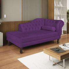 Imagem de Diva Recamier Dora 185cm Lado Esquerdo Suede Roxo