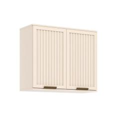Imagem de Armário de Cozinha Modulado Aéreo p/ Connect c/2 Portas Ripadas 80cm Off White - Henn