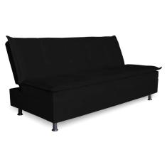 Imagem de Sofa Cama 3 Lugares Retratil Reclinavel Manu 1,90 M Suede Preto