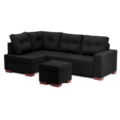 Imagem de Sofá de Canto 6 Lugares Gávea Suede Preto