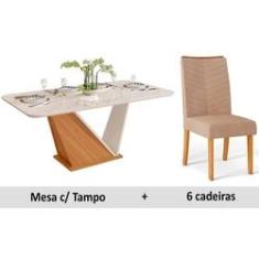 Imagem de Sala de Jantar DJ Móveis Forme+6 Cadeiras Serena Cor - /Verde