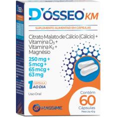 Imagem de D&Amp;Amp;#039Ósseo Km 60Caps - Cálcio, Magnésio, D3 E K2