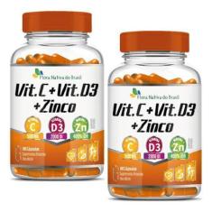 Imagem de 2X Vitamina C + Vitamina D3 + Zinco 60 Capsulas Flora Nativa
