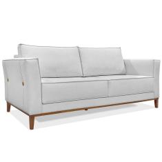 Imagem de Sofá Living 2 Lugares 1,90M Vega Linho Pés Castanho Cinza