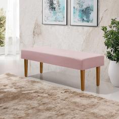 Imagem de Recamier Casal Pés em Madeira Maciça 1,38m Lisboa Veludo Rosê