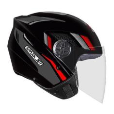 Imagem de Capacete Aberto Ebf Spark Jet Sting Preto e Chumbo Brilhante Moto Moto