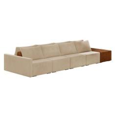 Imagem de Sofá Ilha 4 Lugares Living 472cm Modulado para Sala Lary Veludo Bege K
