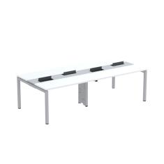 Imagem de Mesa de Plataforma Dupla para 4 Pessoas Corporativa 130X120/4P PDC13/12/4P Branco/Cinza