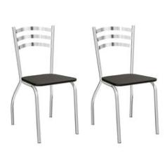Imagem de Jogo De 2 Cadeiras Portugal Cromada De Metal C007 Crome