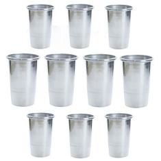 Imagem de KIT 100 COPOS DE TERERÉ ALUMÍNIO CROMADO 350ML NOSSO TERERÊ