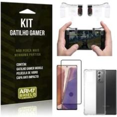 Imagem de Kit Gatilho Gamer Galaxy Note 20 Gatilho + Capa Anti Impacto + Película Vidro 3D - Armyshield