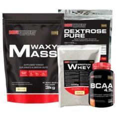 Imagem de Hipercalórico 3Kg+Whey Protein 500G+Bcaa 100G+Dextrose 900G - Bodybuil