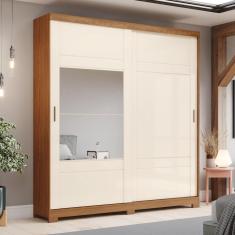 Imagem de Guarda-Roupa Verg 02 Pts. Deslizantes c/ Espelho Nature/Off White - Henn