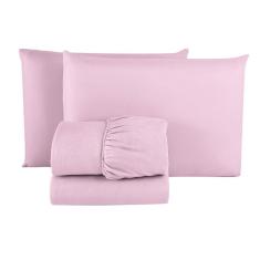 Imagem de Jogo De Lençol Queen Microfibra Premium Toque Macio Rosa