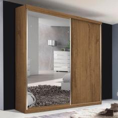 Imagem de Guarda-Roupa Solteiro 2 Portas de Correr 2 Gavetas e 3 Espelhos Salvador Plus Espresso Móveis Freijó