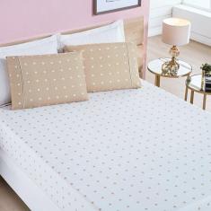 Imagem de Jogo De Lençol Solteiro Petit Poa 200 Fios 2 Peças Cor Poa Caqui