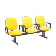 Imagem de Cadeira Em Longarina Com 03 Lugares Linha Blenda Amarelo