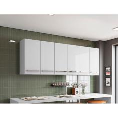 Imagem de Armario Suspenso de Cozinha Aereo 6 Portas Branco Maldivas Bela Casa