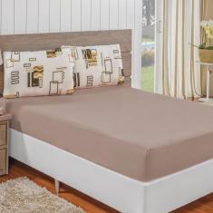 Imagem de Jogo de Cama Quality Avelã Malha Casal 03 Peças