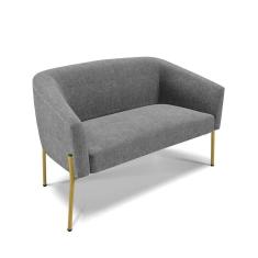 Imagem de Sofá Namoradeira 2 Lugares Pé De Ferro Dourado Stella Linho D03 - D`rossi Cor A26 Grafite