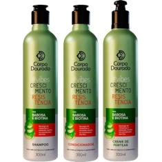 Imagem de Corpo Dourado Vibes Crescimento - Kit Babosa e Biotina Trio (3 Produtos)