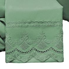 Imagem de Jogo De Cama Lençol Queen Supremo Micropercal 300 Fios - Esmeralda