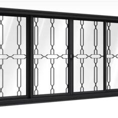 Imagem de Janela De A o Galvanizado Preto Gold 04 Folhas Com Grade Elo