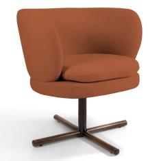 Imagem de Poltrona Decorativa Sala de Estar Melissa Base Xis Giratória B-262 Veludo Telha - Domi