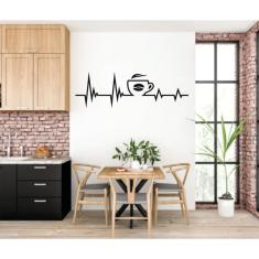 Imagem de Adesivo De Parede Amor e Café tamanho 150cm x 48cm