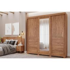 Imagem de Guarda Roupa Casal 6 Portas e 6 Gavetas c/ Pés Cecilia Cinamomo - Panan