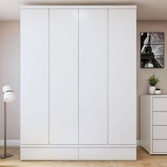 Imagem de Guarda-Roupa Solteiro Urbano 4 Portas 5 Gavetas 100% Mdf Branco - Josandro