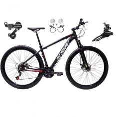 Imagem de Bicicleta Aro 29 Ksw Xlt 24v K7 Câmbios Shimano Freio Hidráulico Garfo Trava - Preto/vermelho/branco Tam.19