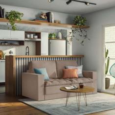 Imagem de Sofá 3 Lugares Retrátil Zugo Linho Bege 180 cm - Mobly