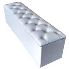 Imagem de Recamier Baú Capitonê  Branco Queen 160 X 37 X 50 - Rbl