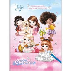 Imagem de Livro de Desenho Para Colorir Pintar Infantil Personagens Tlibra  Pint